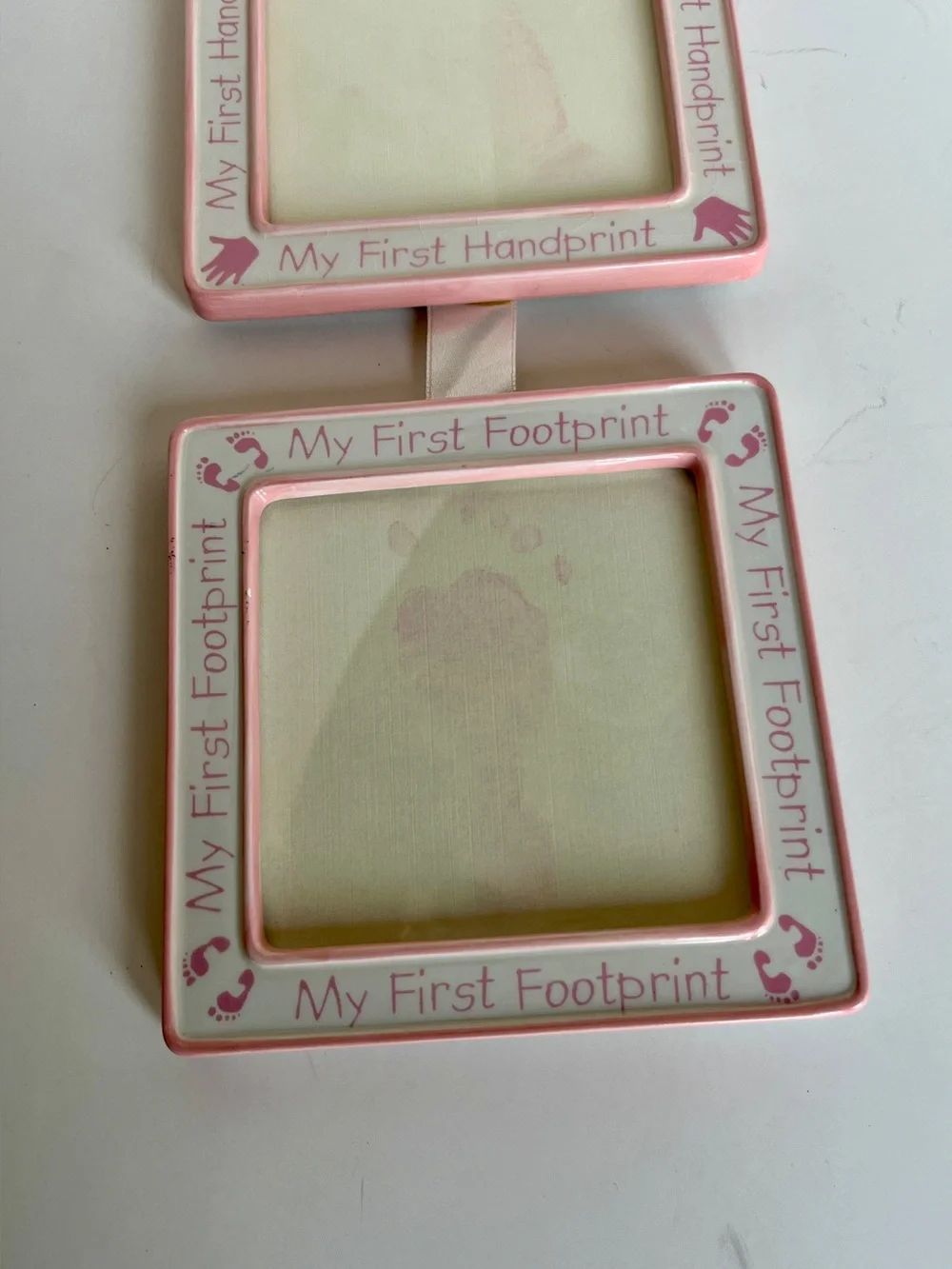 My First Handprint & Footprint Pink Hanging Photo Frame